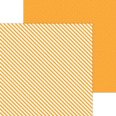 Doodlebug Design - Monochromatic Collection -  Candy Stripe / Sprinkles - 12 x 12 - Tangerine